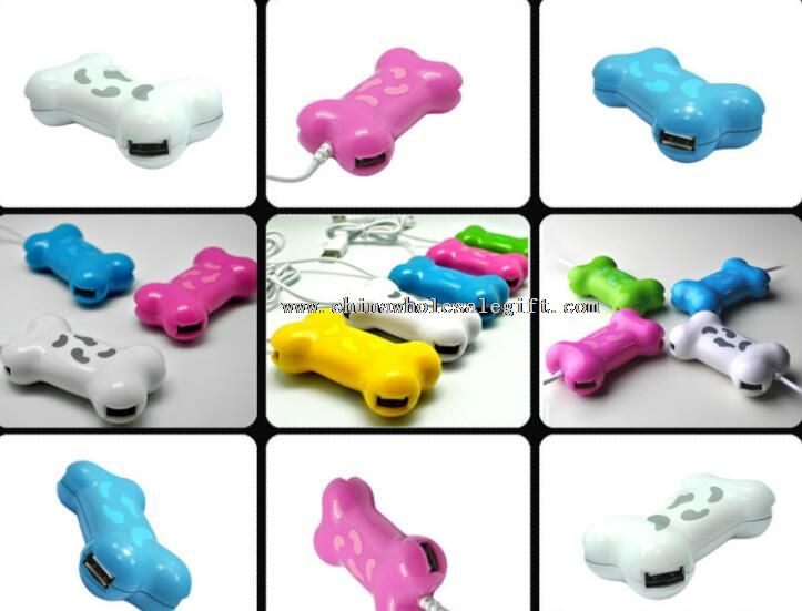 Bone Shape 2.0 4 ports USB Hub With Cable