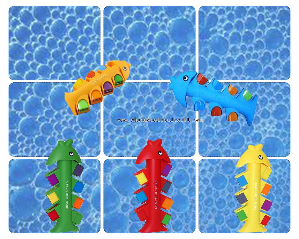 Fish Bone Shaped 7 Ports 2.0 USB HUB