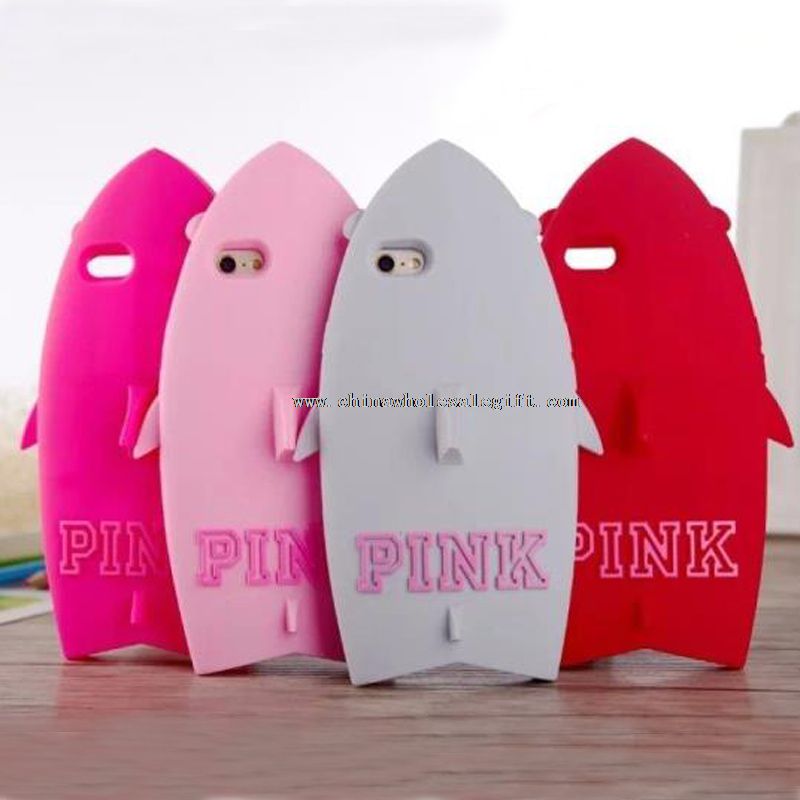 Rubber silicon cartoon case Cute 3D Shark