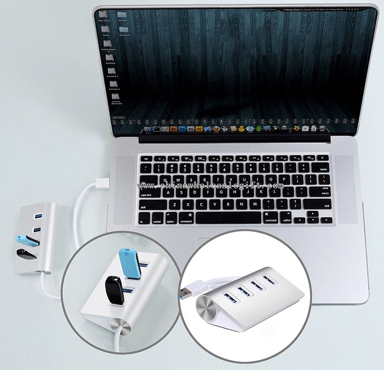 Silver usb hub 4 port hub