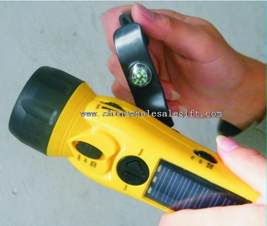 Solar Crank Radio Flashlight
