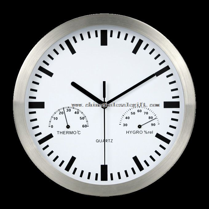 Wall clock with thermometer