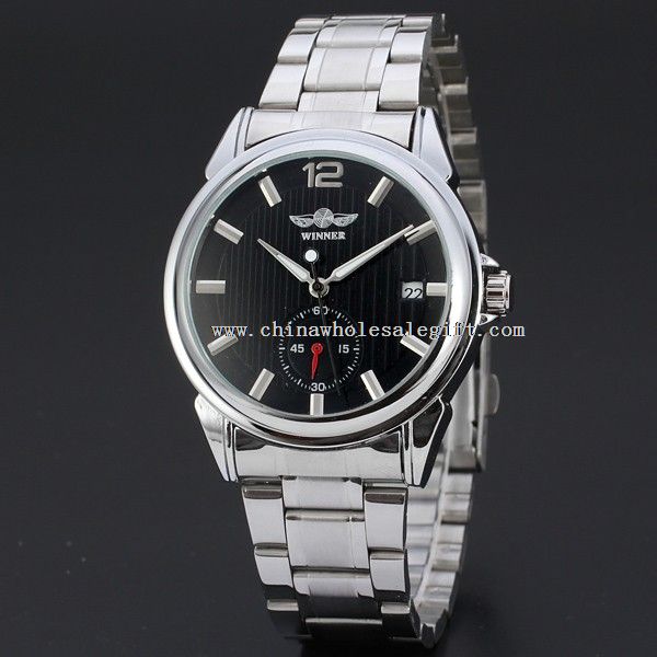 mechanical movement full steel mens skeleton watches