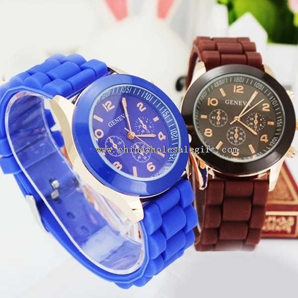 silicone band women geneva watch