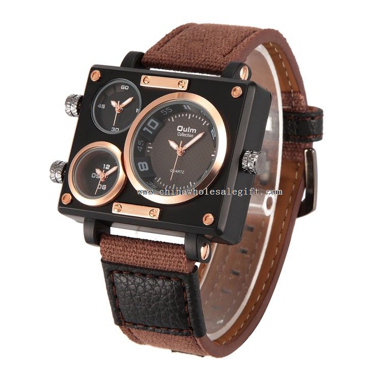 3 Time Zone Casual Quartz Watch