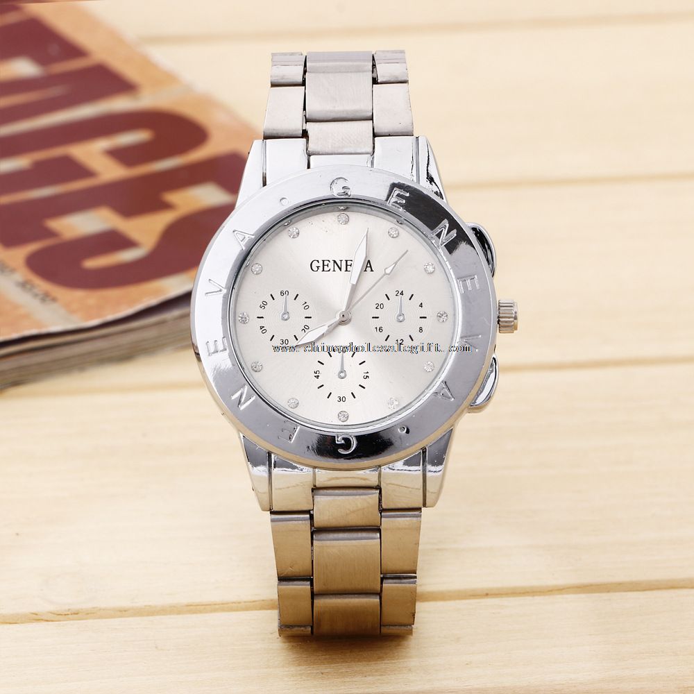 Stainless Steel Bracelet Geneva Band Watches