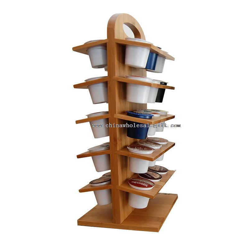 wooden bamboo coffee pod holder