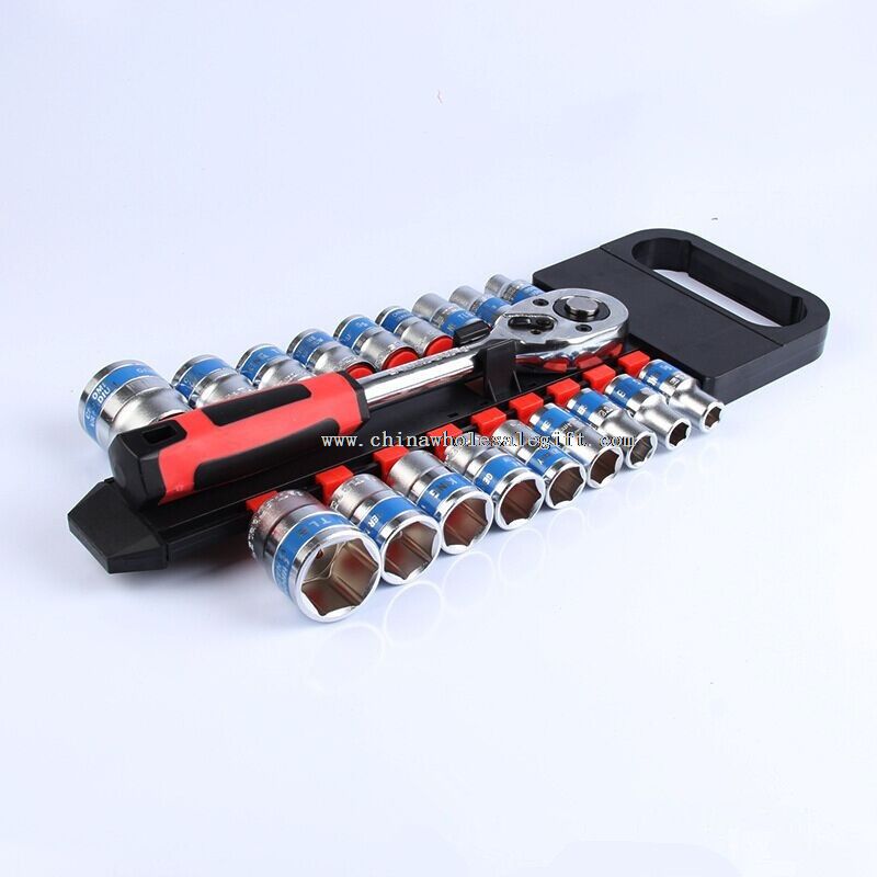 19pcs blue rim 1/2 DR. metric Socket Wrench Set