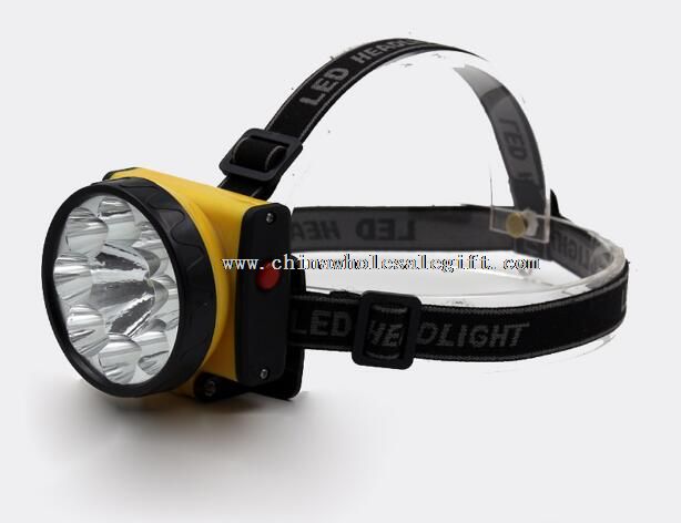 9LED Light Bulb 1 Mode Plastic Headlamp
