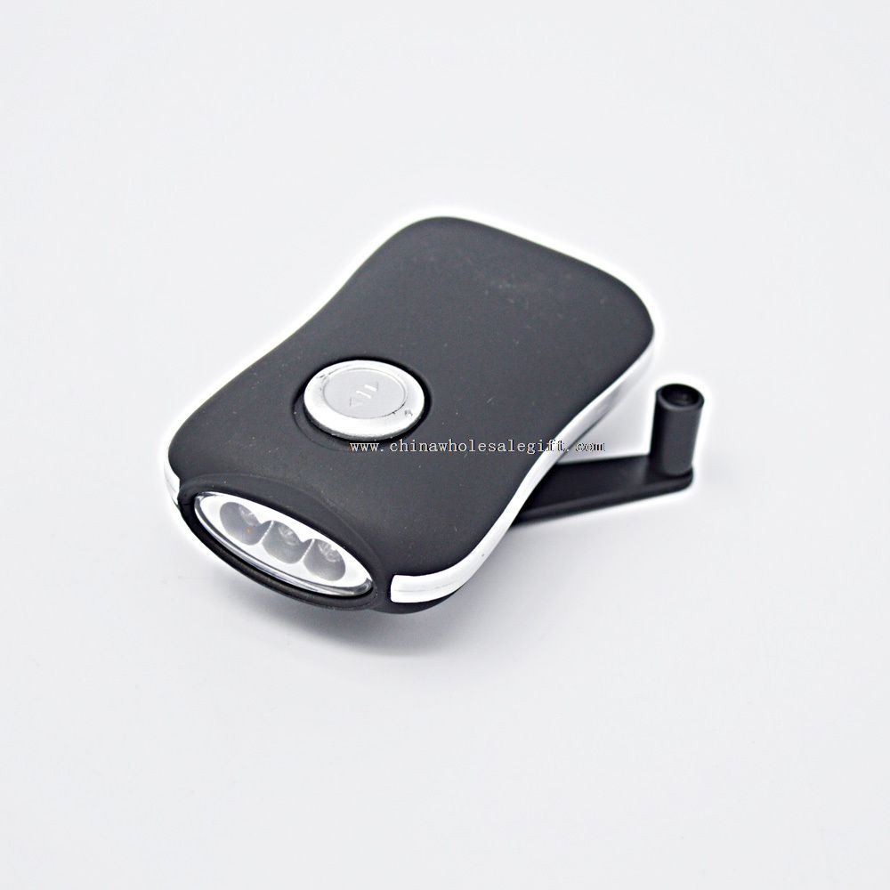 3LED dynamo hand crank up flashlight