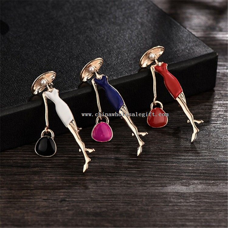 Lady Enamel Lapel Badge Pins