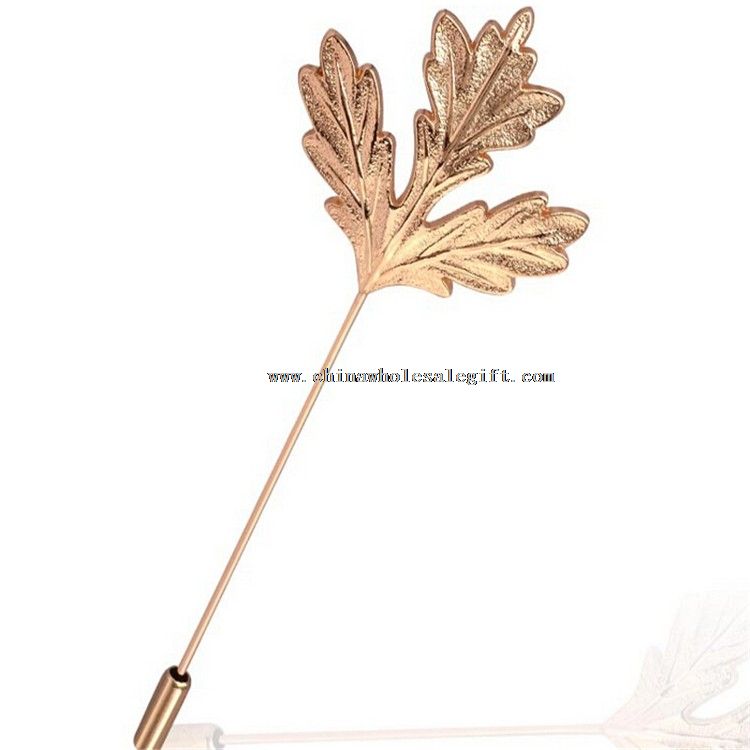 Metal Gold Leaves Die Cast Pin Badge