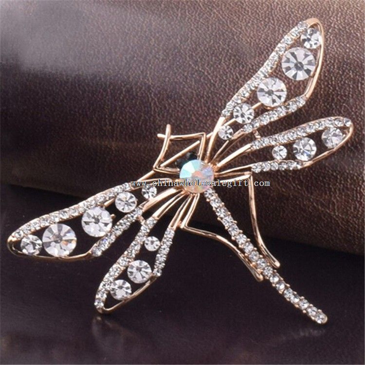 Label Pin Crystal Brooch
