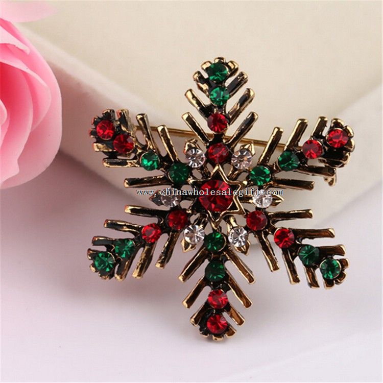 Snowflower Rhinestone Metal Pin