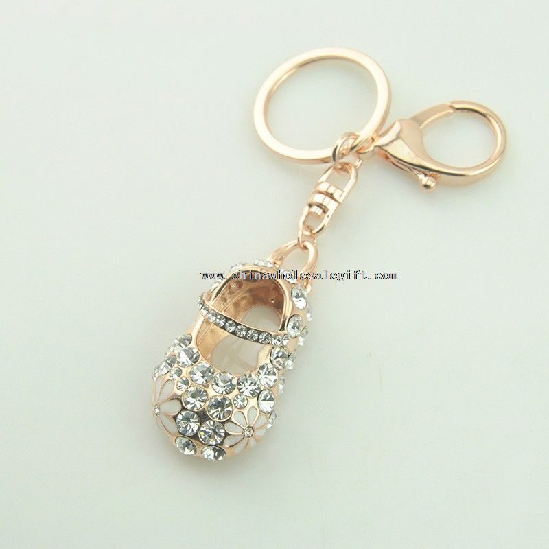 mini rhinestone shoes key chain
