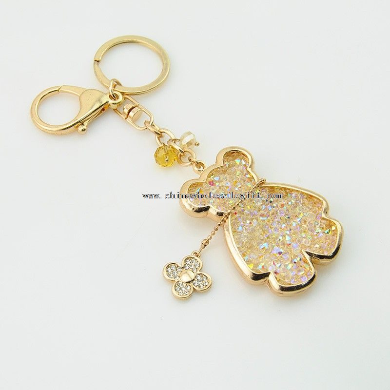 bear shape pendant zinc alloy metal key chain