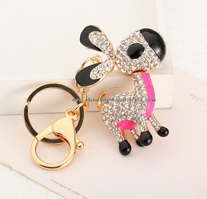 donkey shaped charming jeweled rhinestone keychains