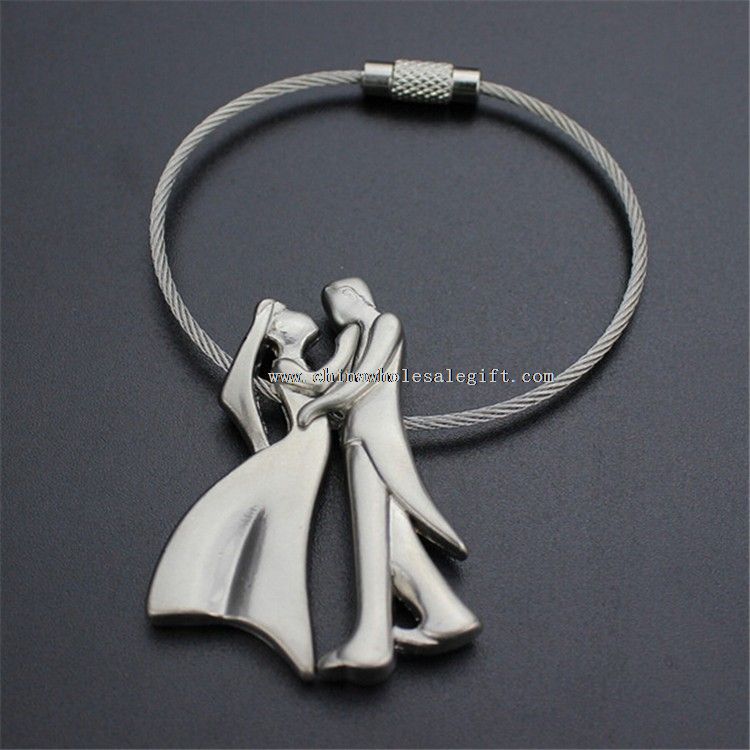 3D Couple Blank Laser Metal Keychain