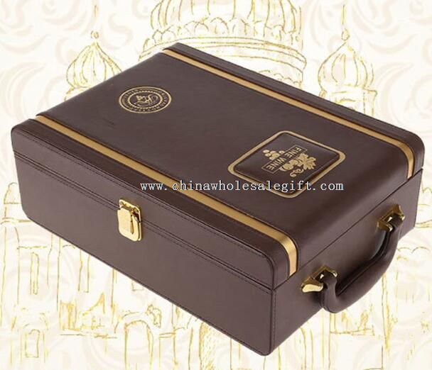 Leather gift box for red wine