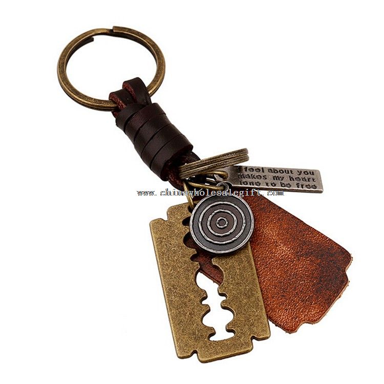 Metal Razor Blade Gift Keychain