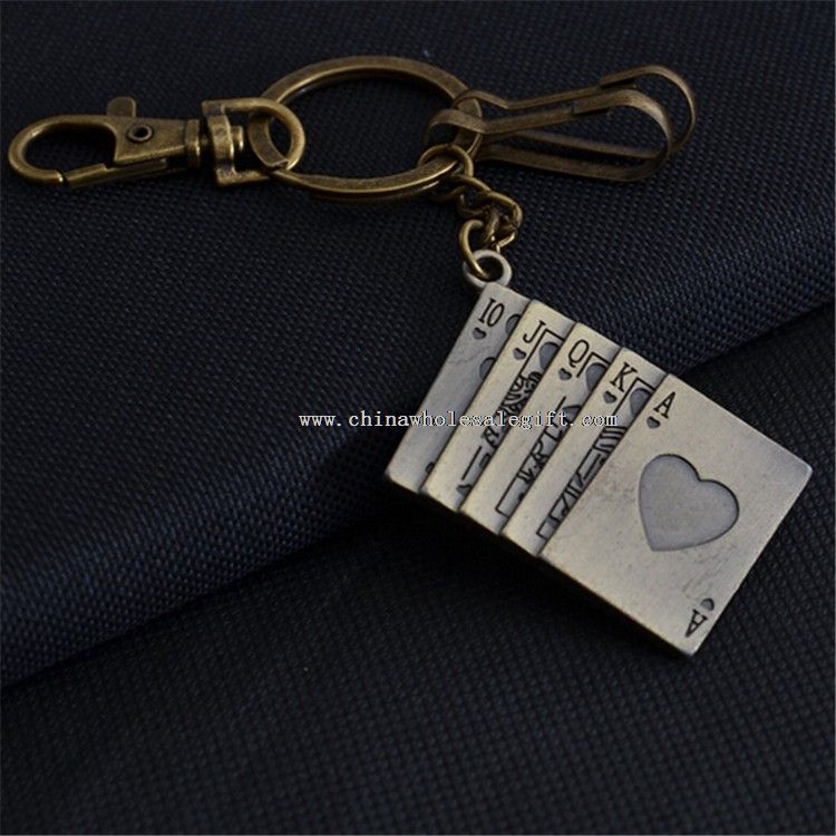 Poker Shape Custom Logo Metal Keychain