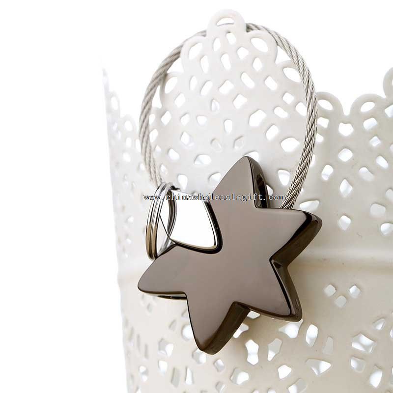 Star shaped souvenir metal keychain