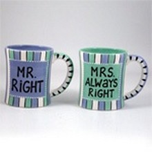 Mr. Right & Mrs. Always Right Hochzeit und Geburtstag Kaffeetasse Gift Set images