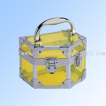 Transparent Acrylic Yellow Cosmetic Case