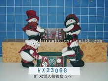 muñeco de nieve con caja de metal 2/s images