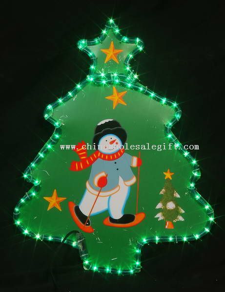 árbol de Navidad con muñeco de nieve