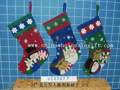 santa&snowman7reindeer stocking 3/s