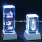 Laser-Engraved Crystal Crafts Base with Three LED small picture