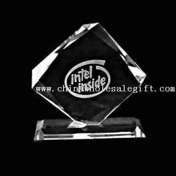 Rhombus award Crystal Rhombus-shaped Award with Engraving
