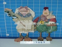 standing hare and cock with wooden legs 2/s images