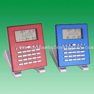 Stand-up kalkulator z kalendarza czasu świata i budzik