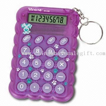 Delapan Digit tampilan desain halus Kalkulator dengan gantungan kunci