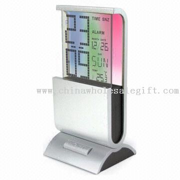 Cor luz calendário com alarme e Display de temperatura