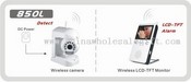 850L 2.4GHz détecter / Camera Kit d'alarme sans fil images