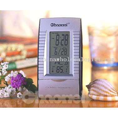 Desk LCD Clock W/Thermometer