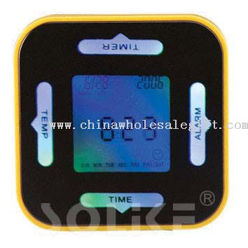 Pulten LCD-klokke W/termometer