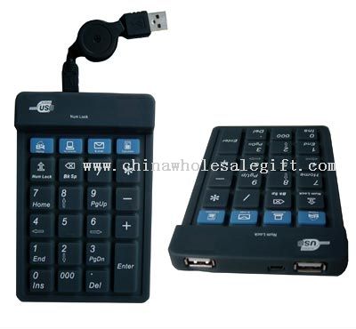 USB teclado numérico com Hub