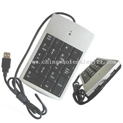 USB keyboard numerik dengan 18 kunci dengan hub
