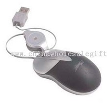 Mini ratón óptico con cable USB retráctil images