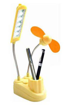 The Newest USB Lamp and Fan with Pen Holder