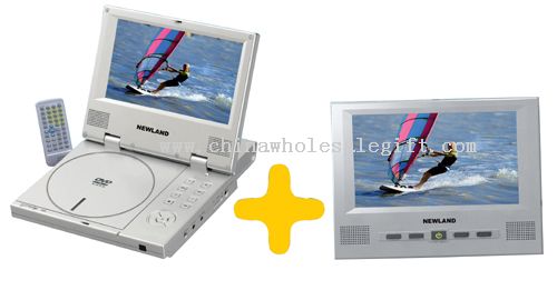 Bærbar DVD/DivX-spilleren med atskilt 7-tommers LCD
