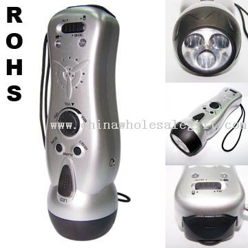 Crank Dynamo Flashlight with Radio and Mobile Phone Charger