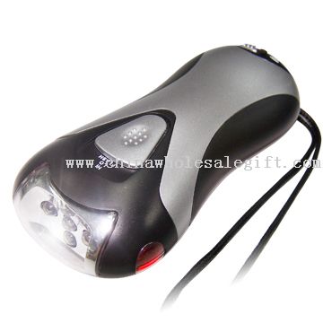 Crank Dynamo LED Flashlight with Mobile phone charger