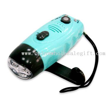 Crank Dynamo LED Flashlight with Radio and Mobile Phone Charger