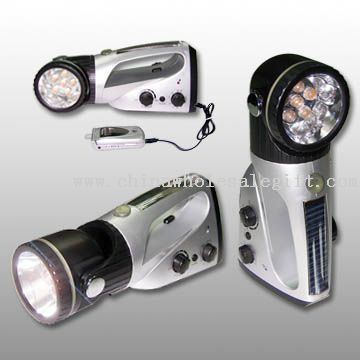 Crank Dynamo Taschenlampe mit Radio-und Handy-Ladegerät