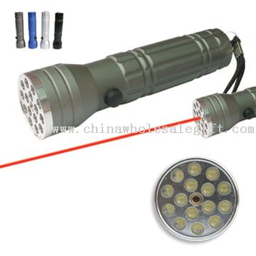 15 LED & Flashlight Laser